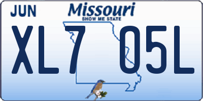 MO license plate XL7O5L