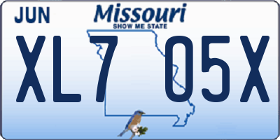 MO license plate XL7O5X