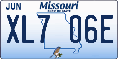 MO license plate XL7O6E