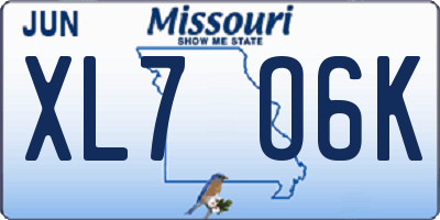 MO license plate XL7O6K