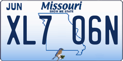 MO license plate XL7O6N
