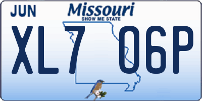 MO license plate XL7O6P