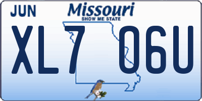 MO license plate XL7O6U