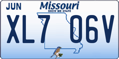 MO license plate XL7O6V