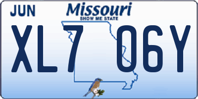 MO license plate XL7O6Y
