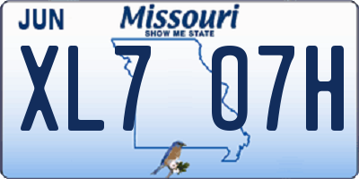 MO license plate XL7O7H