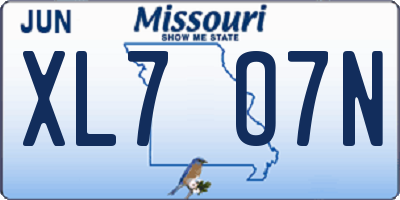 MO license plate XL7O7N