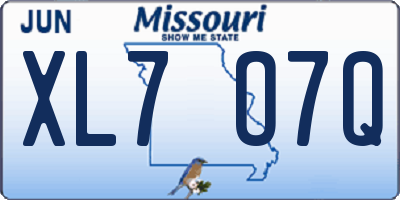 MO license plate XL7O7Q