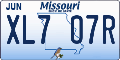 MO license plate XL7O7R