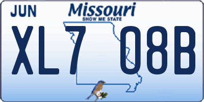 MO license plate XL7O8B