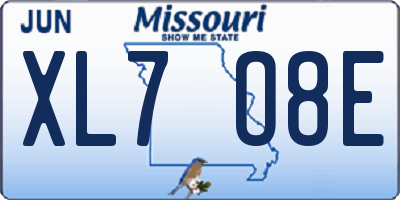 MO license plate XL7O8E
