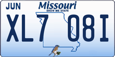MO license plate XL7O8I