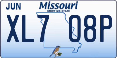 MO license plate XL7O8P