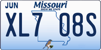 MO license plate XL7O8S