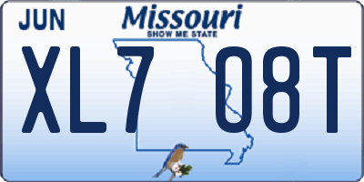 MO license plate XL7O8T