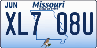 MO license plate XL7O8U