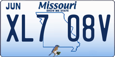 MO license plate XL7O8V