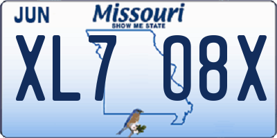 MO license plate XL7O8X