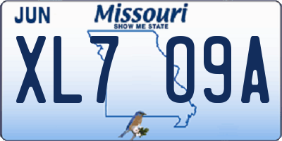 MO license plate XL7O9A