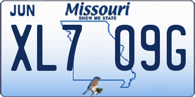 MO license plate XL7O9G