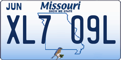 MO license plate XL7O9L