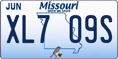 MO license plate XL7O9S