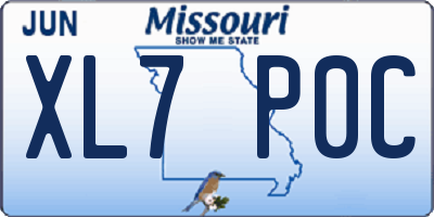 MO license plate XL7P0C