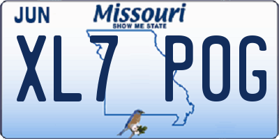 MO license plate XL7P0G