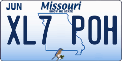 MO license plate XL7P0H