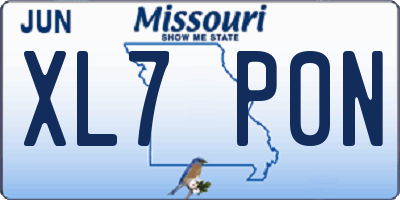 MO license plate XL7P0N