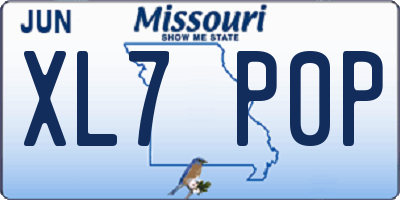 MO license plate XL7P0P