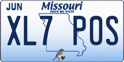 MO license plate XL7P0S