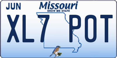 MO license plate XL7P0T