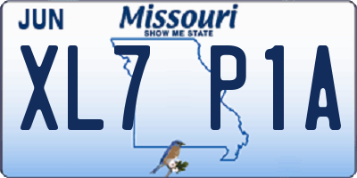 MO license plate XL7P1A