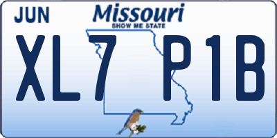 MO license plate XL7P1B