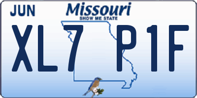 MO license plate XL7P1F