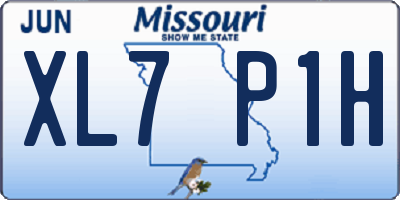 MO license plate XL7P1H