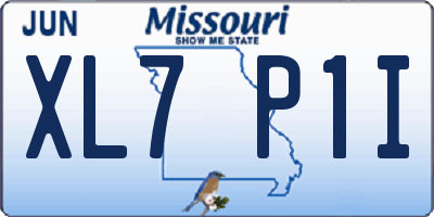MO license plate XL7P1I