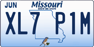 MO license plate XL7P1M