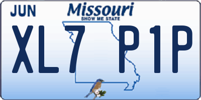 MO license plate XL7P1P