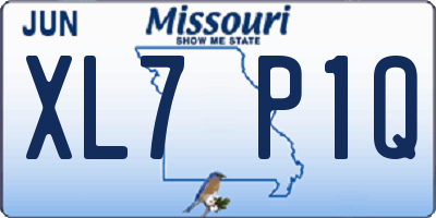 MO license plate XL7P1Q