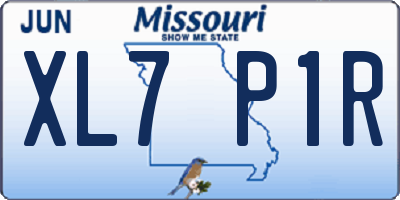 MO license plate XL7P1R