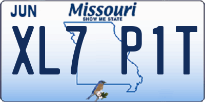 MO license plate XL7P1T