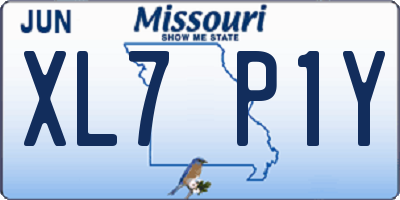 MO license plate XL7P1Y