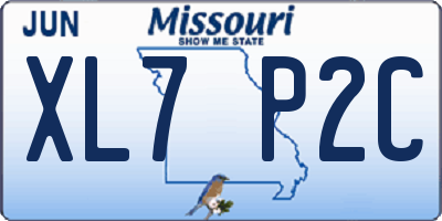 MO license plate XL7P2C