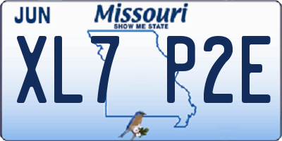 MO license plate XL7P2E