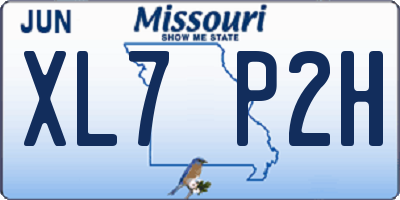 MO license plate XL7P2H