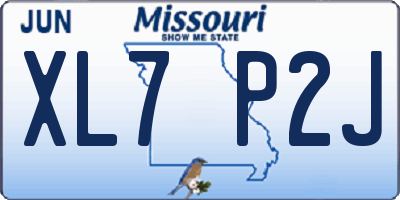 MO license plate XL7P2J