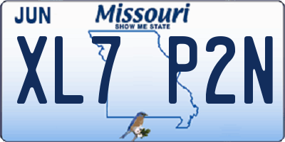 MO license plate XL7P2N