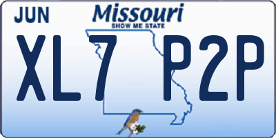 MO license plate XL7P2P